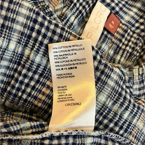 Pilcro blue and gold Checkered Shirt from Anthropologie - Picture 11 of 13